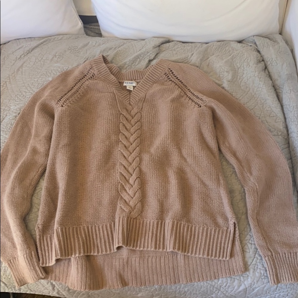 Tan V neck sweater